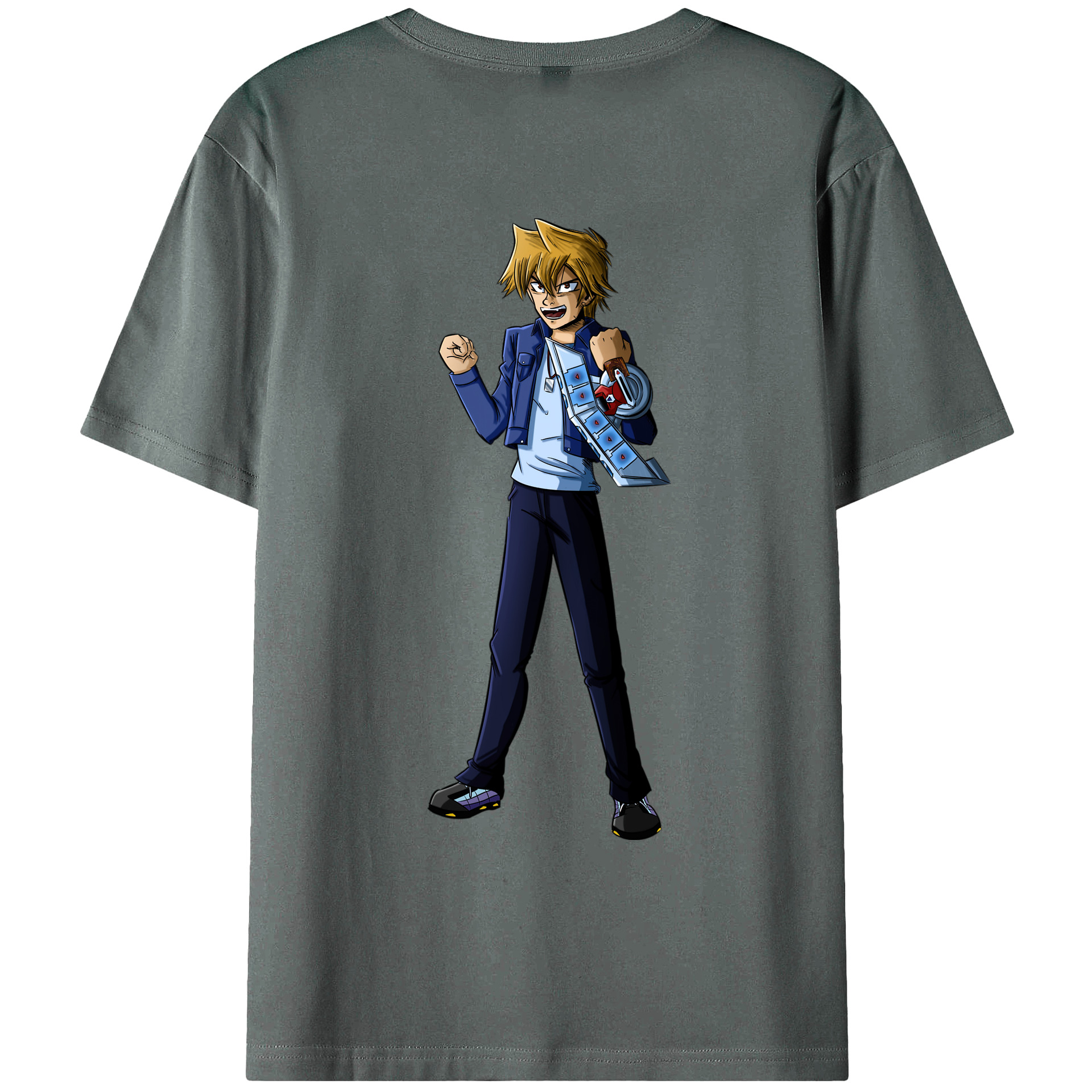 （画像用） 遊☆戯☆王 Yu-Gi-Oh! 綿100％ メンズ半袖Tシャツ（バックプリント） 通気性